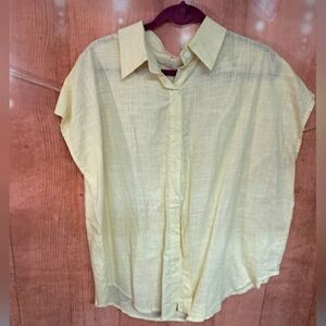 Yellow button down blouse size 3X